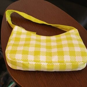 Target Neon Green Checkered Mini Bag
